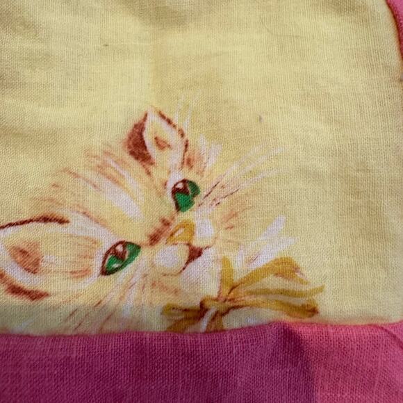 Vtg Homemade Patchwork Cotton Baby Quilt 28x21”‎ Scalloped Edge Eyelet Lace Trim - Picture 4 of 13